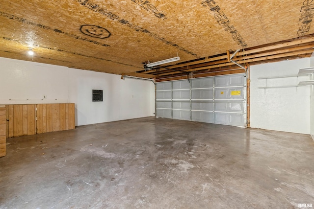 garage with electric panel