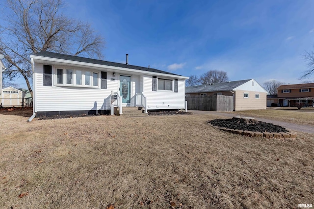 view of front of house with a front yard