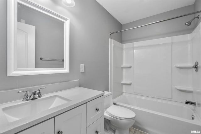 full bathroom with vanity, toilet, and shower / bathing tub combination