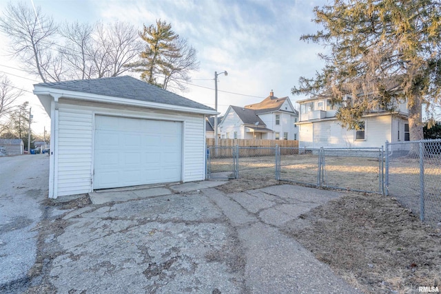 view of garage