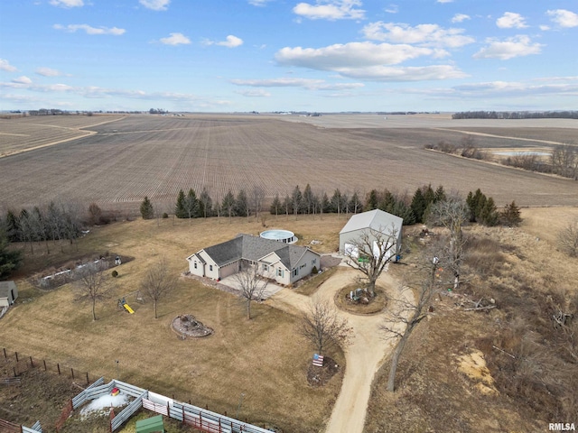 drone / aerial view featuring a rural view