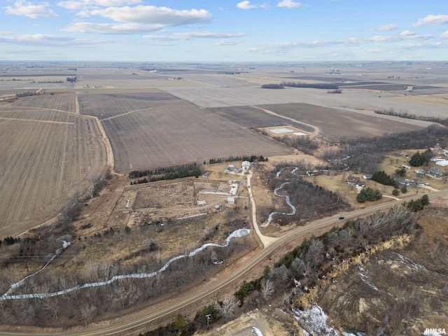 drone / aerial view with a rural view