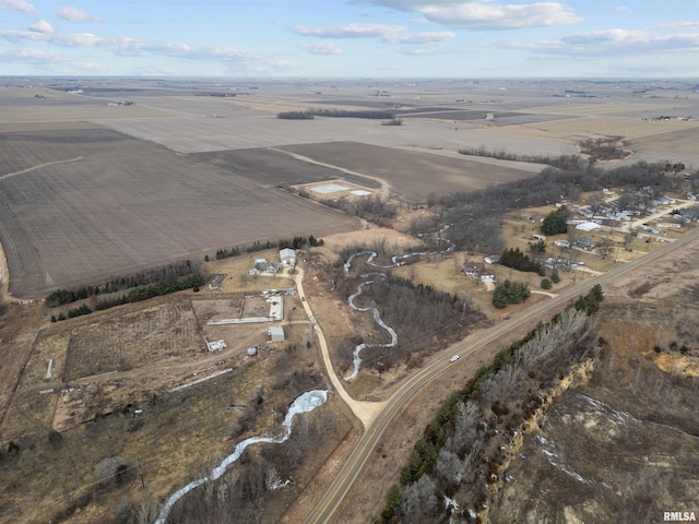 aerial view with a rural view