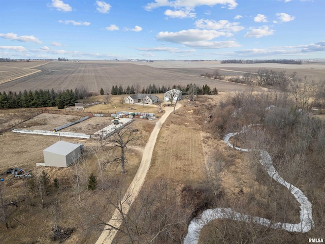 drone / aerial view featuring a rural view