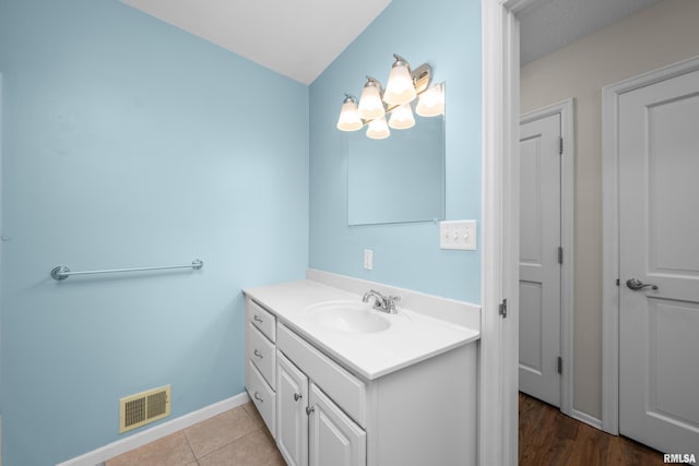 bathroom featuring vanity and tile patterned floors