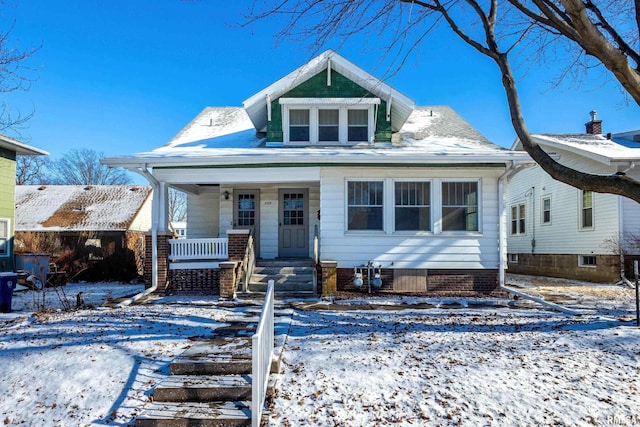 bungalow-style home featuring a porch