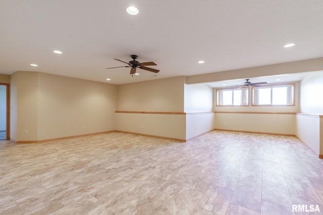 unfurnished room with ceiling fan