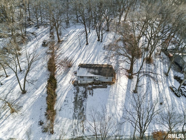 view of snowy aerial view