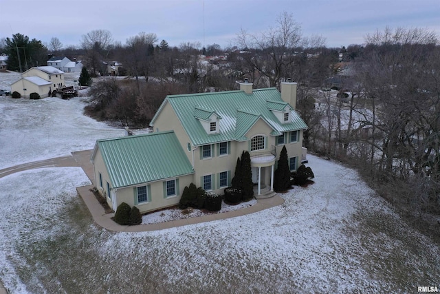 view of snowy aerial view