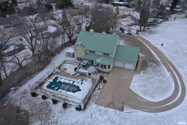 view of snowy aerial view