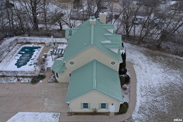 view of snowy aerial view