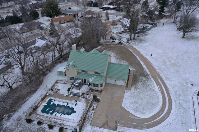 view of snowy aerial view