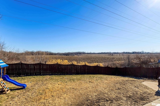 view of yard with a playground