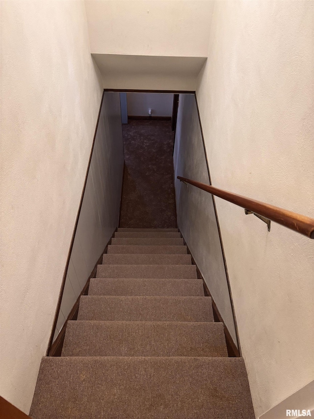 staircase featuring a high ceiling