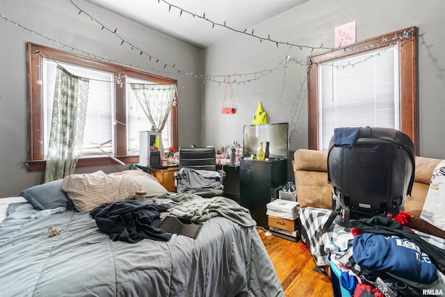 bedroom featuring hardwood / wood-style flooring