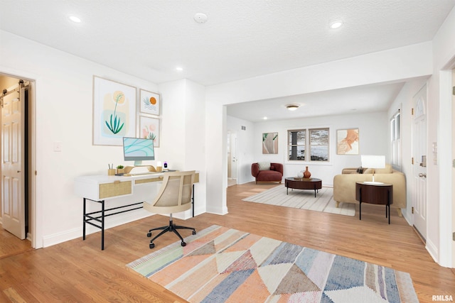 office featuring light wood-type flooring