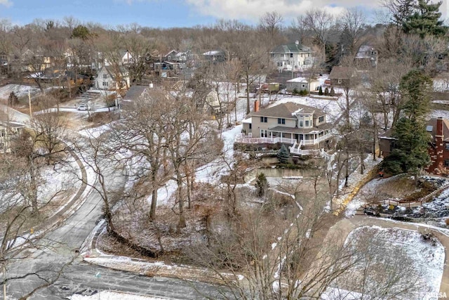 view of snowy aerial view