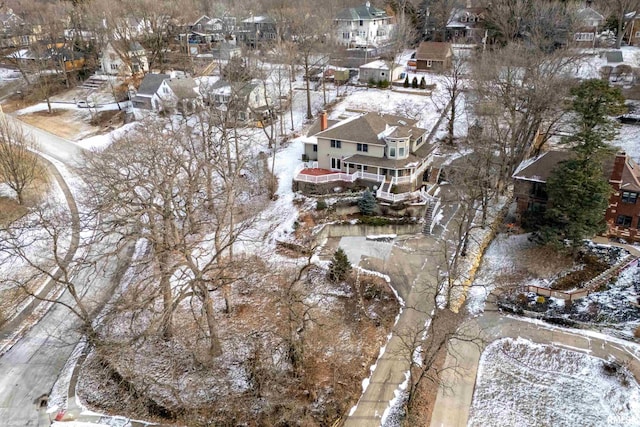 view of snowy aerial view