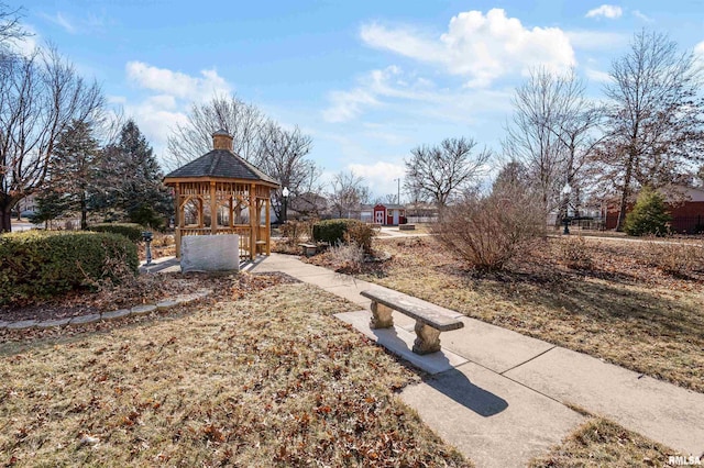 view of yard featuring a gazebo