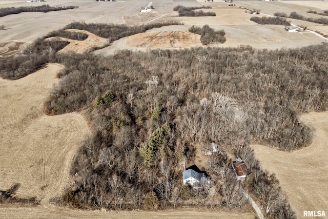 aerial view with a rural view