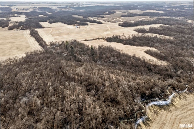 aerial view featuring a rural view