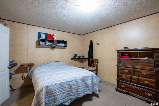 bedroom with a textured ceiling