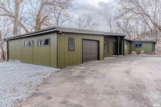 garage with driveway