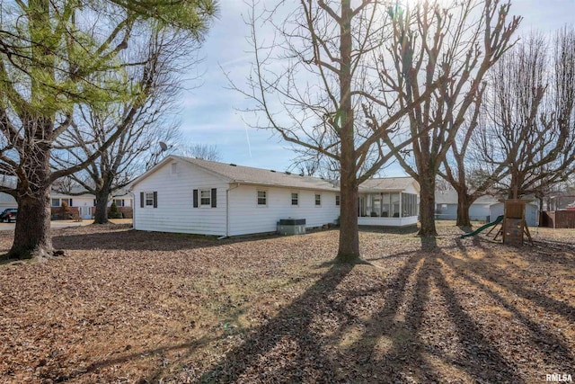 view of property exterior featuring central AC