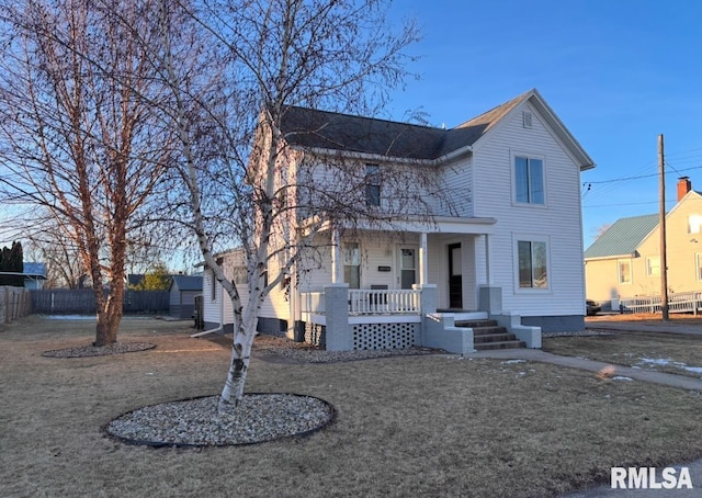 view of front of property with a porch