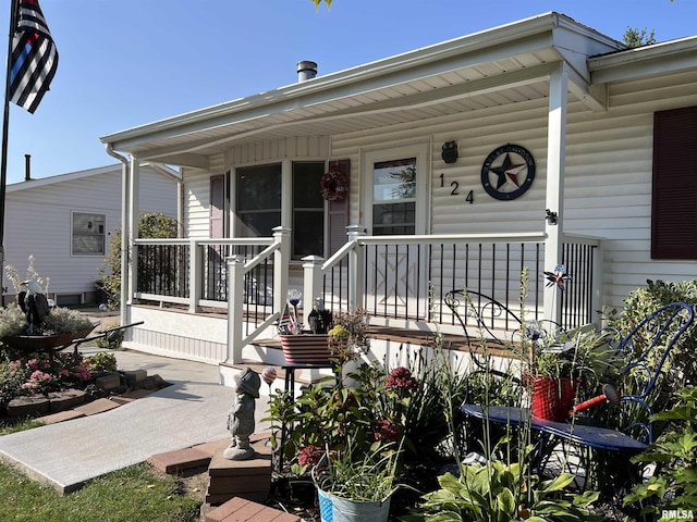 exterior space featuring covered porch