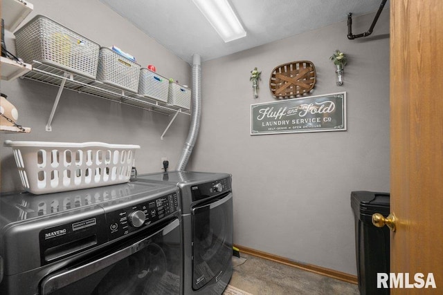 laundry room featuring washing machine and clothes dryer