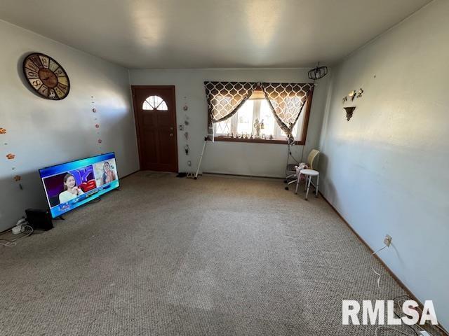 entrance foyer featuring carpet flooring