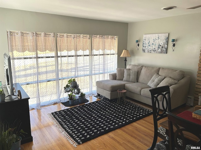 living room featuring hardwood / wood-style flooring