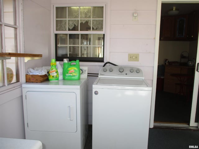 laundry area featuring separate washer and dryer