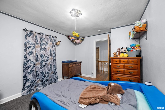 bedroom with a textured ceiling