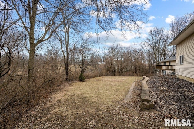 view of yard featuring a deck