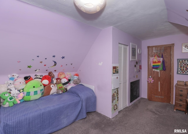 carpeted bedroom with a closet