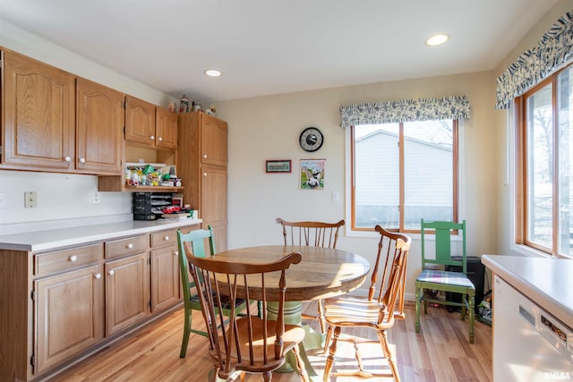 dining room featuring light hardwood / wood-style flooring