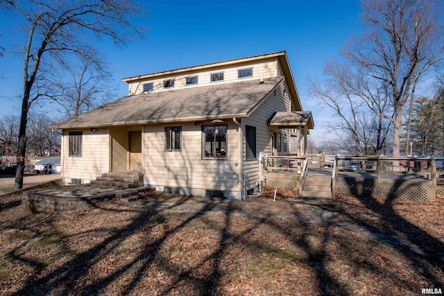 exterior space with a wooden deck