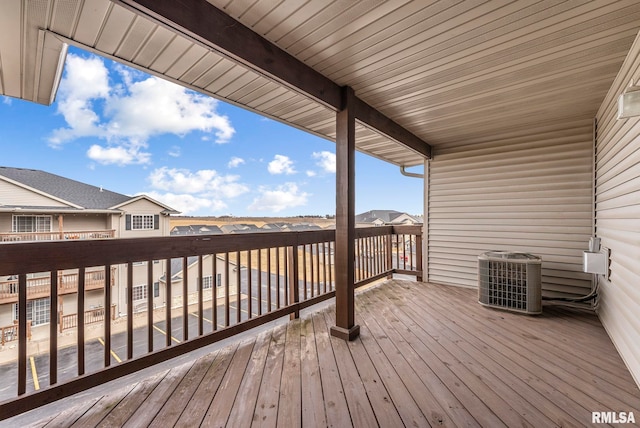 wooden deck with central AC