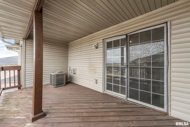 wooden terrace with central AC