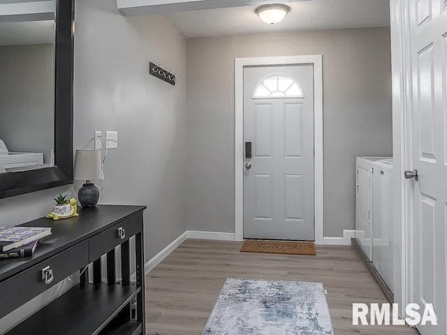 foyer featuring light wood-type flooring