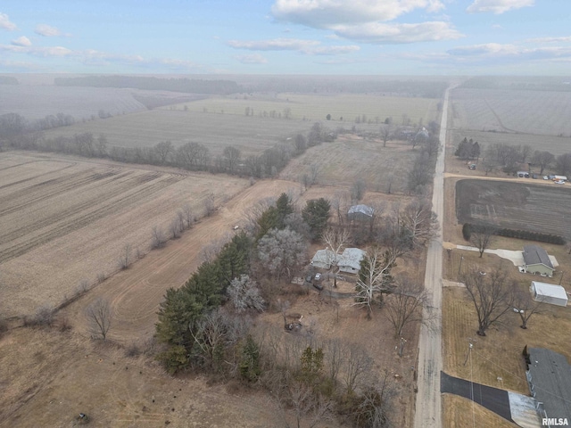 bird's eye view with a rural view