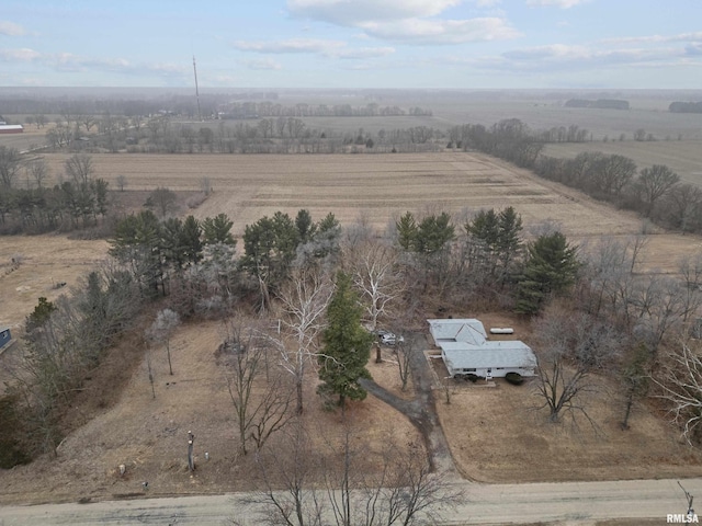 drone / aerial view featuring a rural view