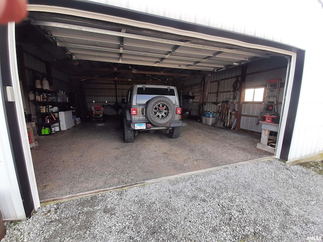 view of garage