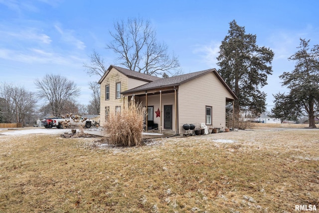 exterior space with a front lawn