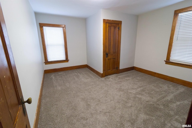 view of carpeted spare room