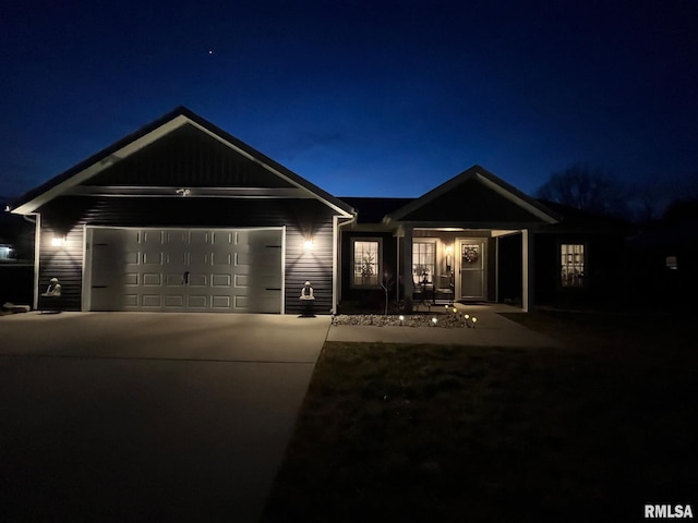 ranch-style house with a garage