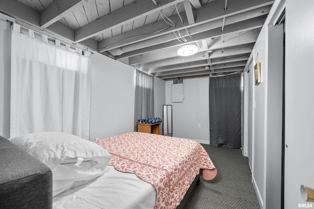 bedroom featuring carpet