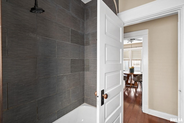 bathroom featuring hardwood / wood-style flooring